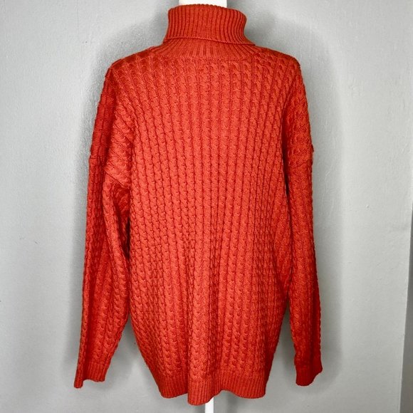 VTG Tower Hill Cable Knit Turtleneck Sweater Tunic - Picture 5 of 8